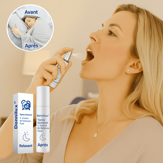 Dormilux™ Spray Sommeil à l’Extrait de Valériane Pure | Plonge dans un sommeil profond en 10 minutes!