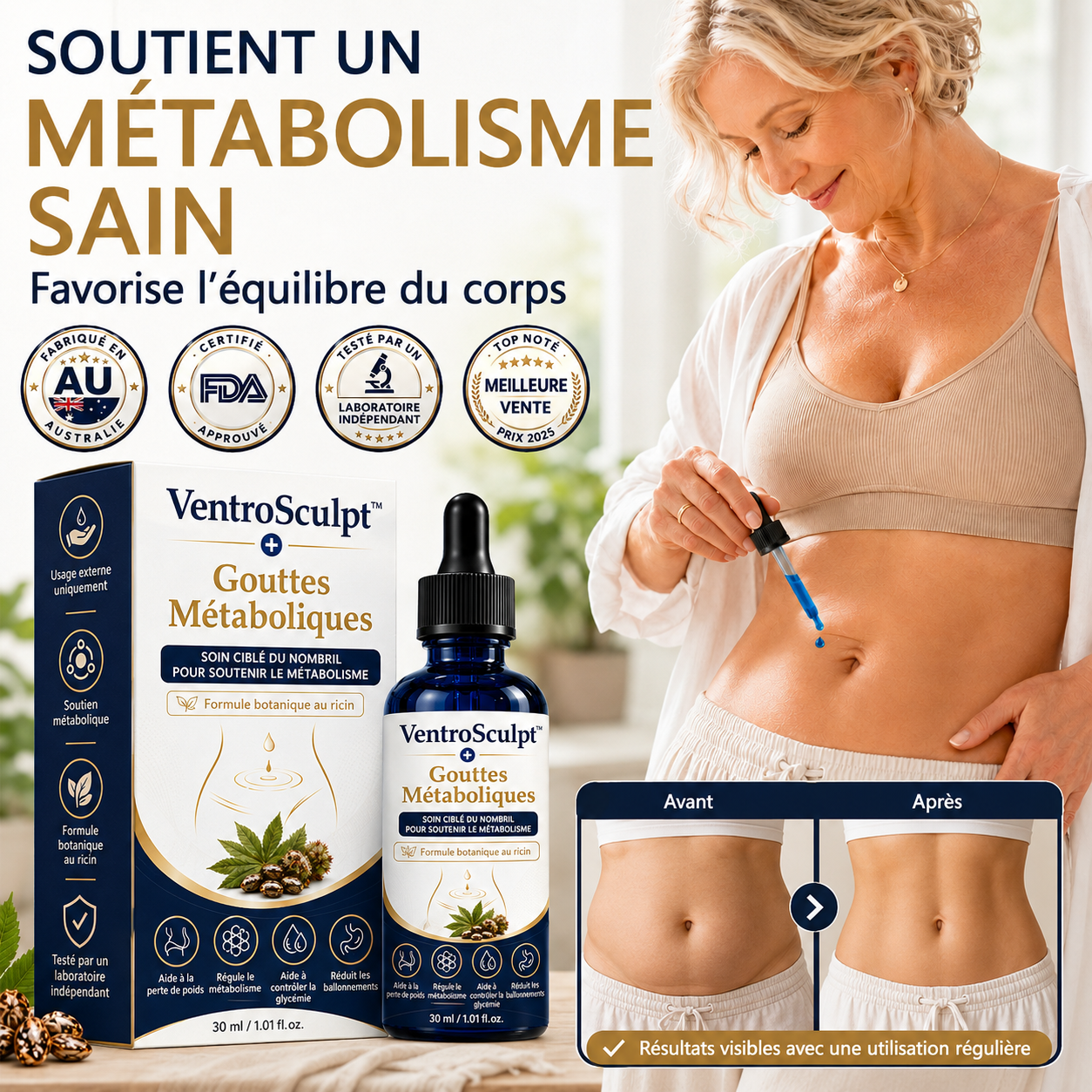 VentroSculpt™ Gouttes Métaboliques | Perdez jusqu’à 10 kg en seulement 3 semaines !