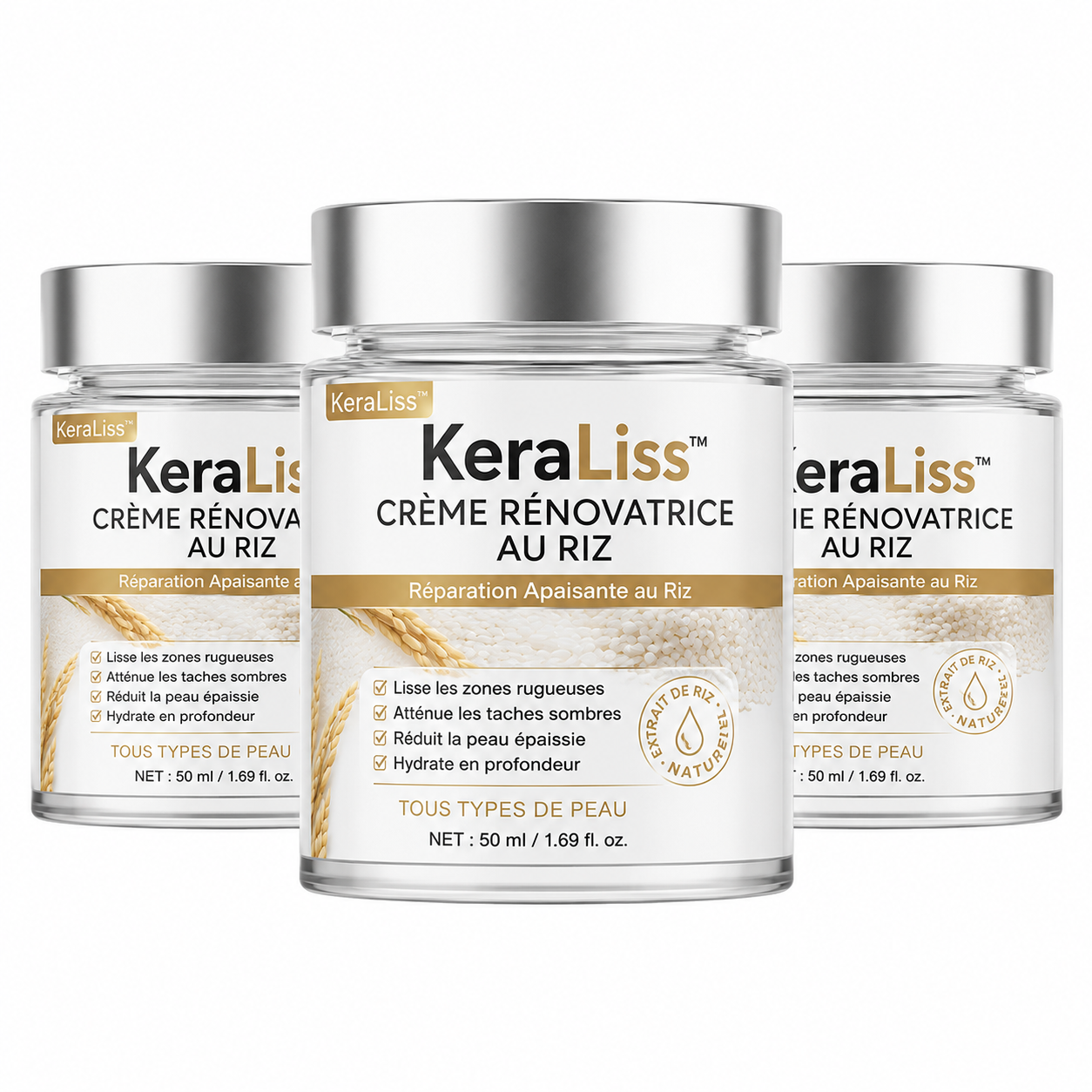 KeraLiss™ Crème Rénovatrice au Riz | Lissez les zones rugueuses, taches sombres et peau épaissie en 7 jours !