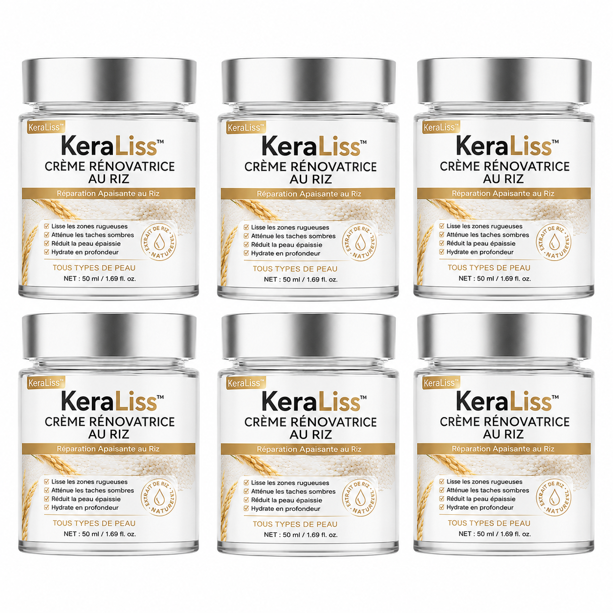 KeraLiss™ Crème Rénovatrice au Riz | Lissez les zones rugueuses, taches sombres et peau épaissie en 7 jours !