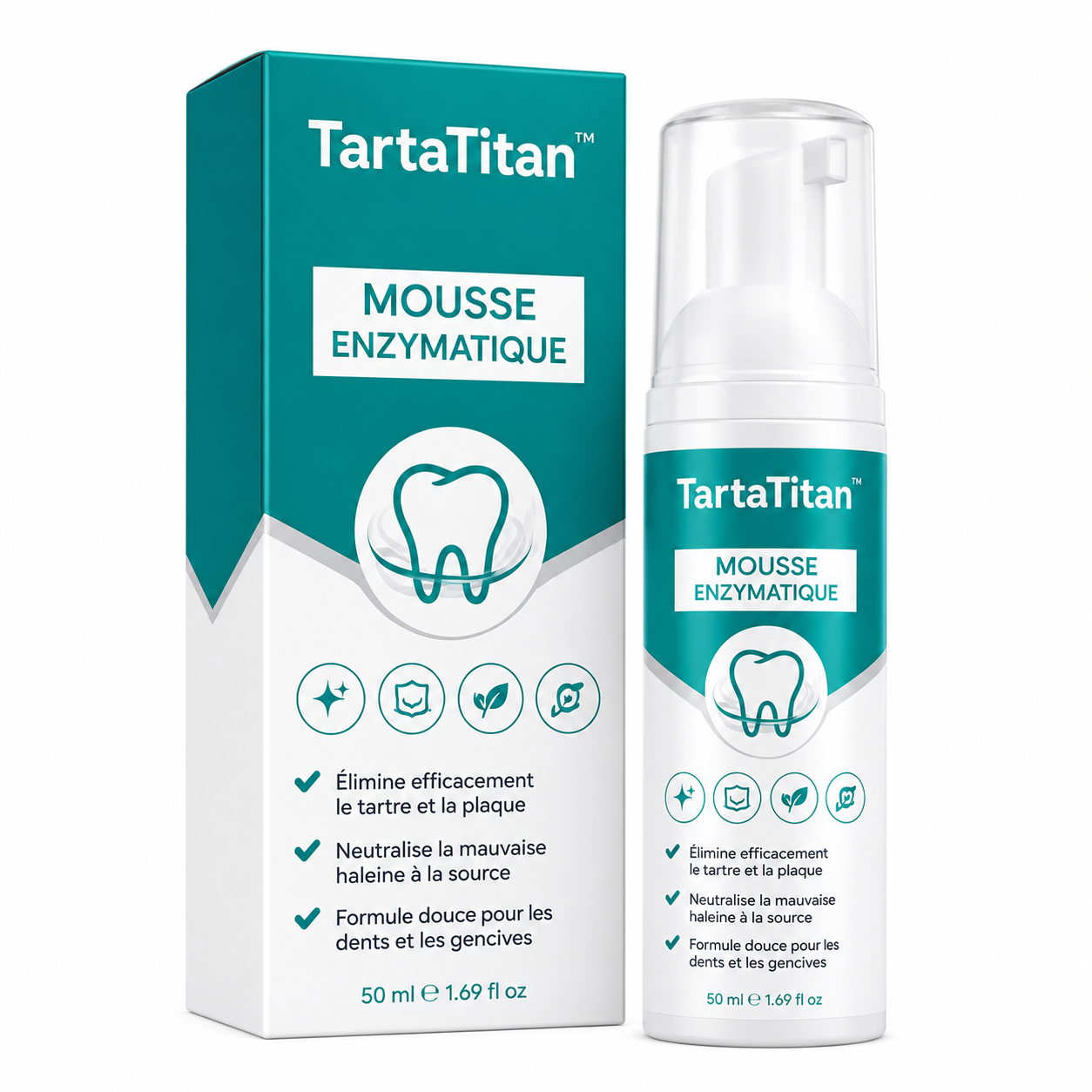 TartaTitan™ Mousse enzymatique | Élimine 94 % du tartre et de la mauvaise haleine en 24 heures !