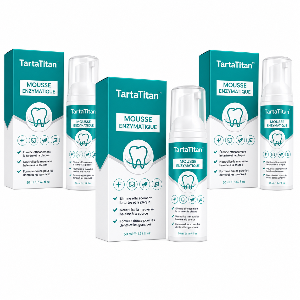 TartaTitan™ Mousse enzymatique | Élimine 94 % du tartre et de la mauvaise haleine en 24 heures !
