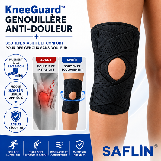 KneeGuard™ Genouillère Anti-Douleur | Soulagez vos genoux en quelques minutes, sans pilules ni injections !