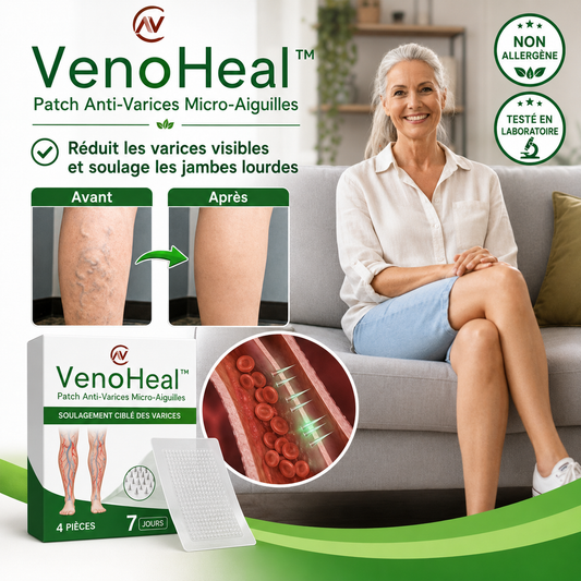 VenoHeal™ Patch Anti-Varices Micro-Aiguilles | Réduisez les varices visibles et retrouvez des jambes légères en 7 jours !