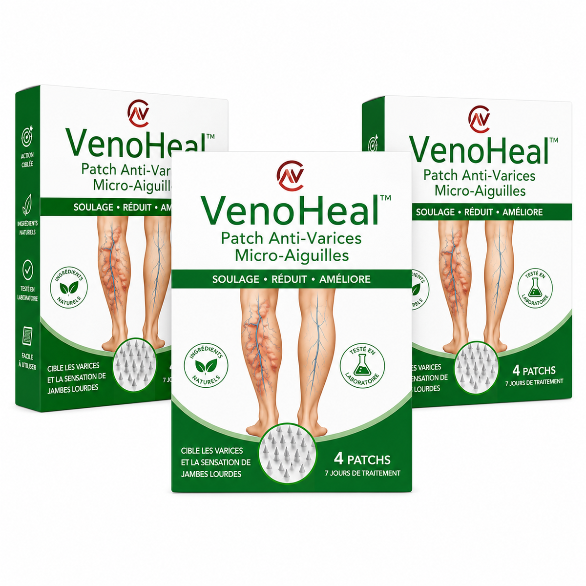 VenoHeal™ Patch Anti-Varices Micro-Aiguilles | Réduisez les varices visibles et retrouvez des jambes légères en 7 jours !
