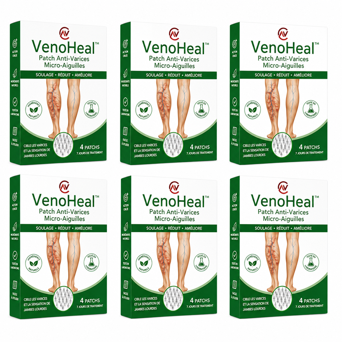VenoHeal™ Patch Anti-Varices Micro-Aiguilles | Réduisez les varices visibles et retrouvez des jambes légères en 7 jours !