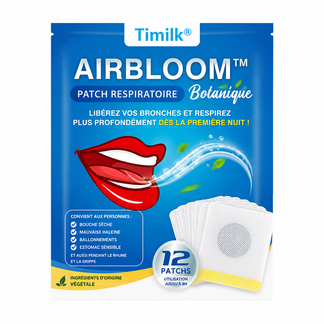 AirBloom™ Patch Respiratoire Botanique | Libérez vos bronches et respirez plus profondément dès la première nuit !