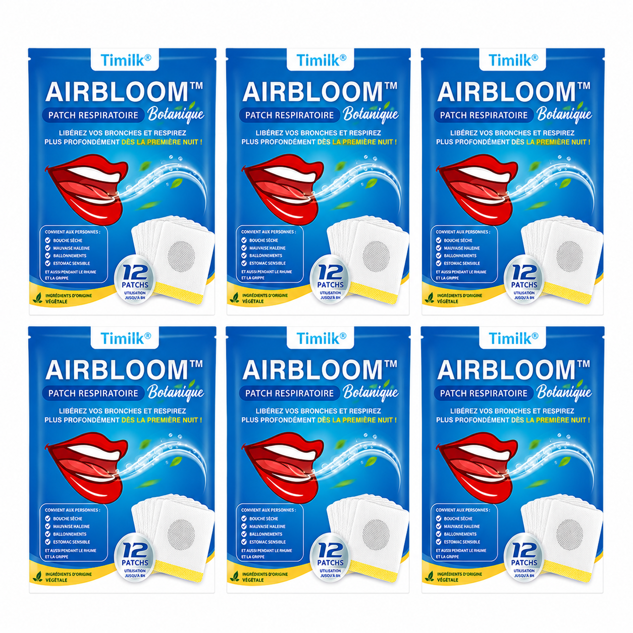 AirBloom™ Patch Respiratoire Botanique | Libérez vos bronches et respirez plus profondément dès la première nuit !