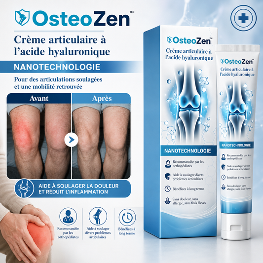 OsteoZen™ Crème articulaire à base d’acide hyaluronique | Soulage la douleur liée à l’arthrose en seulement 2 minutes !