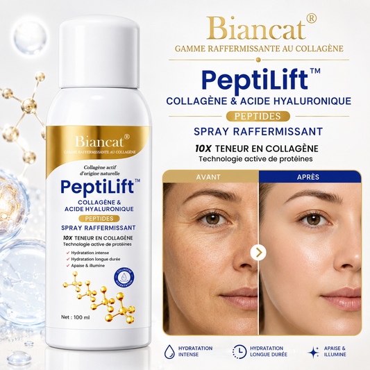 PeptiLift™ Spray Raffermissant Collagène & Acide Hyaluronique | Repulpez, hydratez et liftez votre peau sans aiguille ni chirurgie !