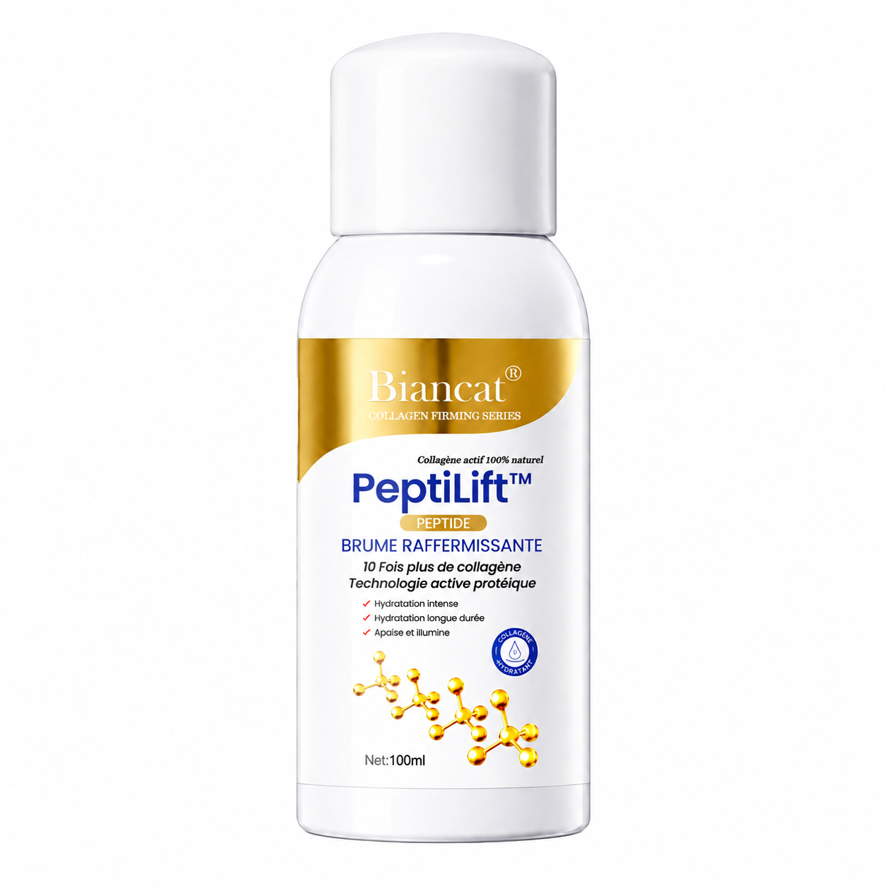 PeptiLift™ Spray Raffermissant Collagène & Acide Hyaluronique | Repulpez, hydratez et liftez votre peau sans aiguille ni chirurgie !