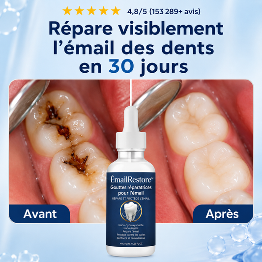 ÉmailRestore™ Sérum Réparateur Dentaire | Réparez les micro-fissures et renforcez vos dents fragilisées !