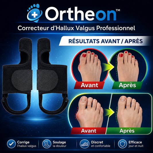 Ortheon™ Correcteur Hallux Valgus Professionnel | Redressez vos orteils déformés en seulement 7 jours !
