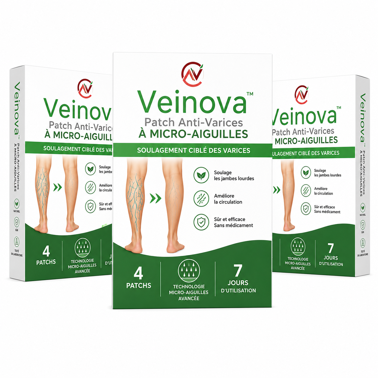 Veinova™ Patch Anti-Varices à Micro-Aiguilles | Retrouvez des jambes légères et visiblement plus nettes en 7 jours !