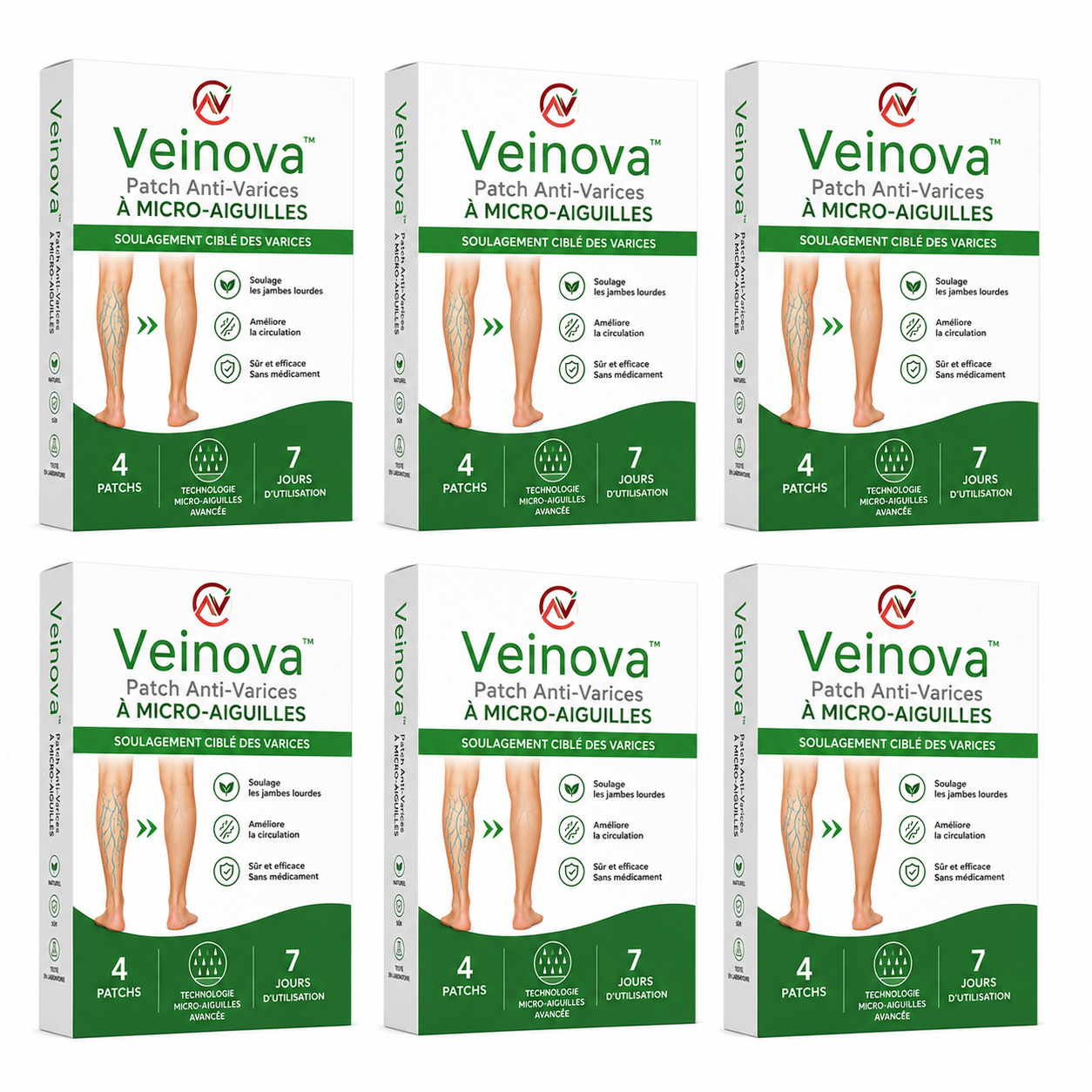 Veinova™ Patch Anti-Varices à Micro-Aiguilles | Retrouvez des jambes légères et visiblement plus nettes en 7 jours !