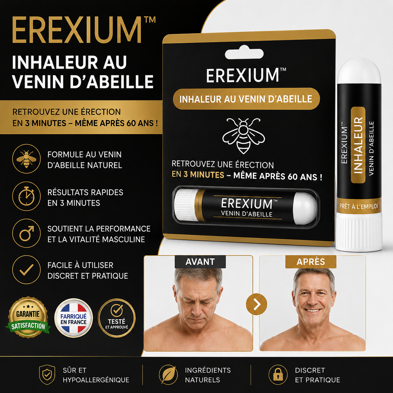 Erexium™ Inhaleur au Venin d’Abeille | Retrouvez une érection en 3 minutes – même après 60 ans!