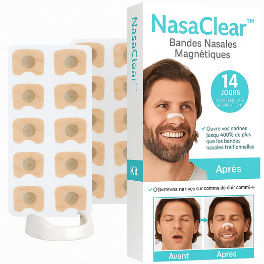 NasaClear™ Bandes Nasales Magnétiques | Libèrent les voies respiratoires et améliorent votre respiration en un instant!