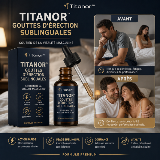 Titanor™ Gouttes d’Érection Sublinguales | Retrouvez une érection puissante et stable en 3 jours !