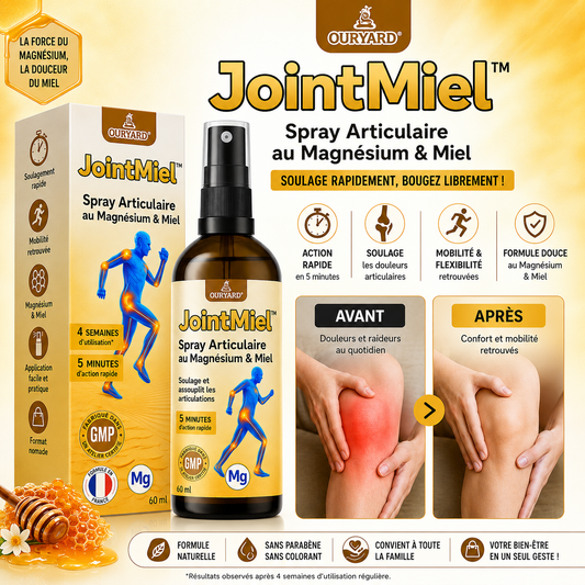 JointMiel™ Spray Articulaire au Magnésium & Miel | Répare vos articulations douloureuses en 10 minutes!