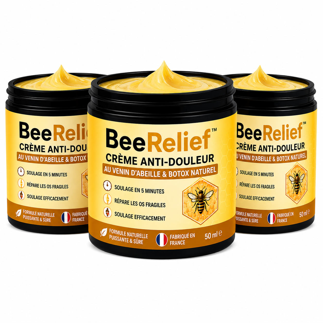 BeeRelief™ Crème Anti-Douleur au Venin d’Abeille & Botox Naturel | Répare les os fragiles et soulage en 5 minutes!