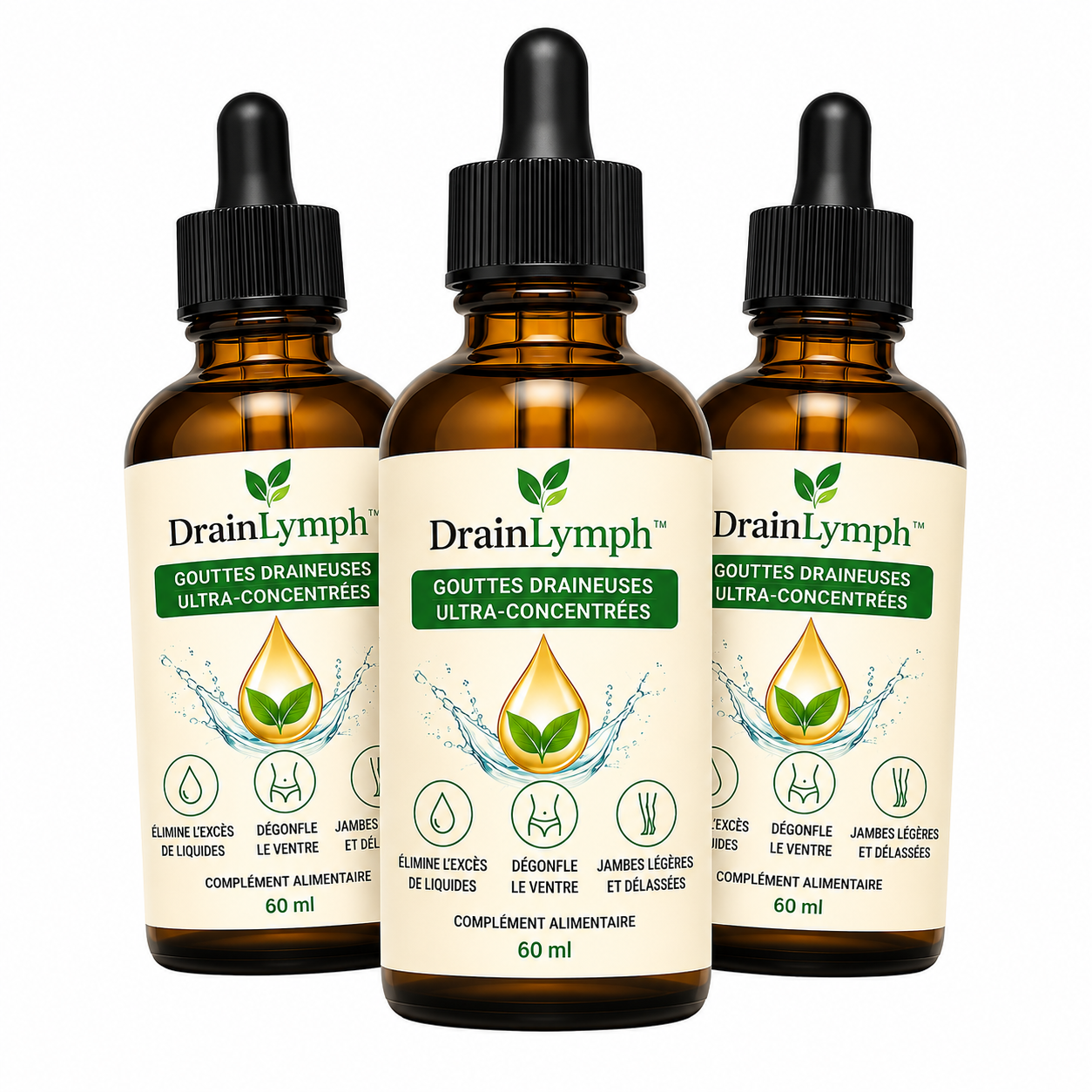 DrainLymph™ Gouttes Draineuses Ultra-Concentrées | Dégonfle votre ventre et vos jambes en 14 jours chrono!