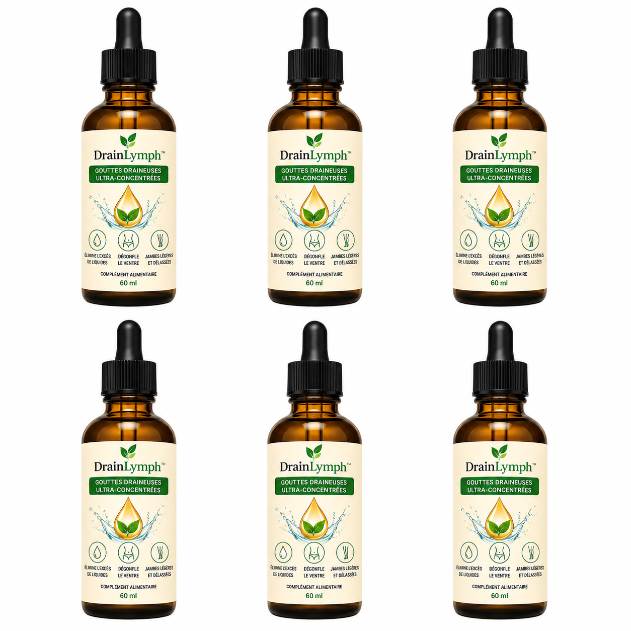 DrainLymph™ Gouttes Draineuses Ultra-Concentrées | Dégonfle votre ventre et vos jambes en 14 jours chrono!