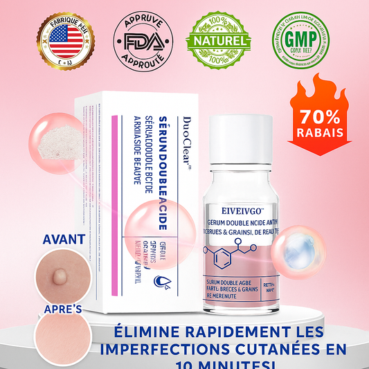 DuoClear™ Sérum Double Acide Anti-Verrues & Grains de Beauté | Élimine rapidement les imperfections cutanées en 10 minutes!
