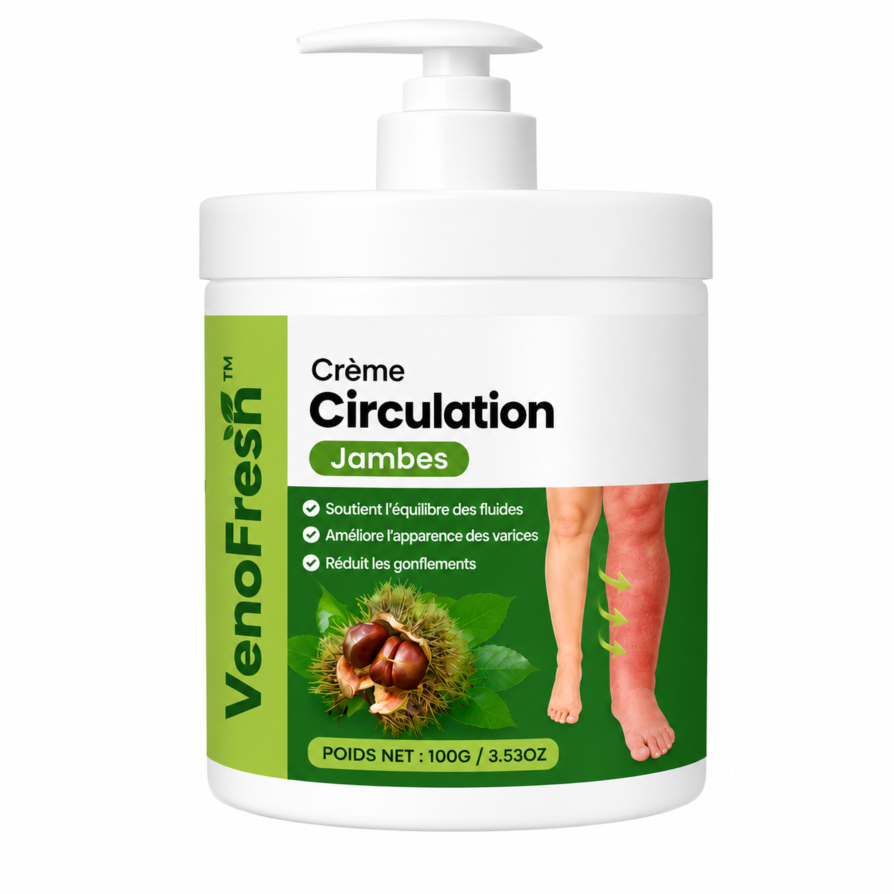 VenoFresh™ Crème Circulation Jambes | Dégonflez jambes lourdes, varices et chevilles en 48h !