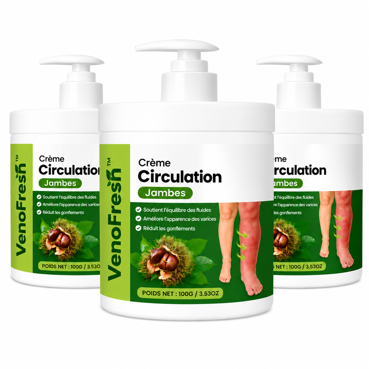 VenoFresh™ Crème Circulation Jambes | Dégonflez jambes lourdes, varices et chevilles en 48h !