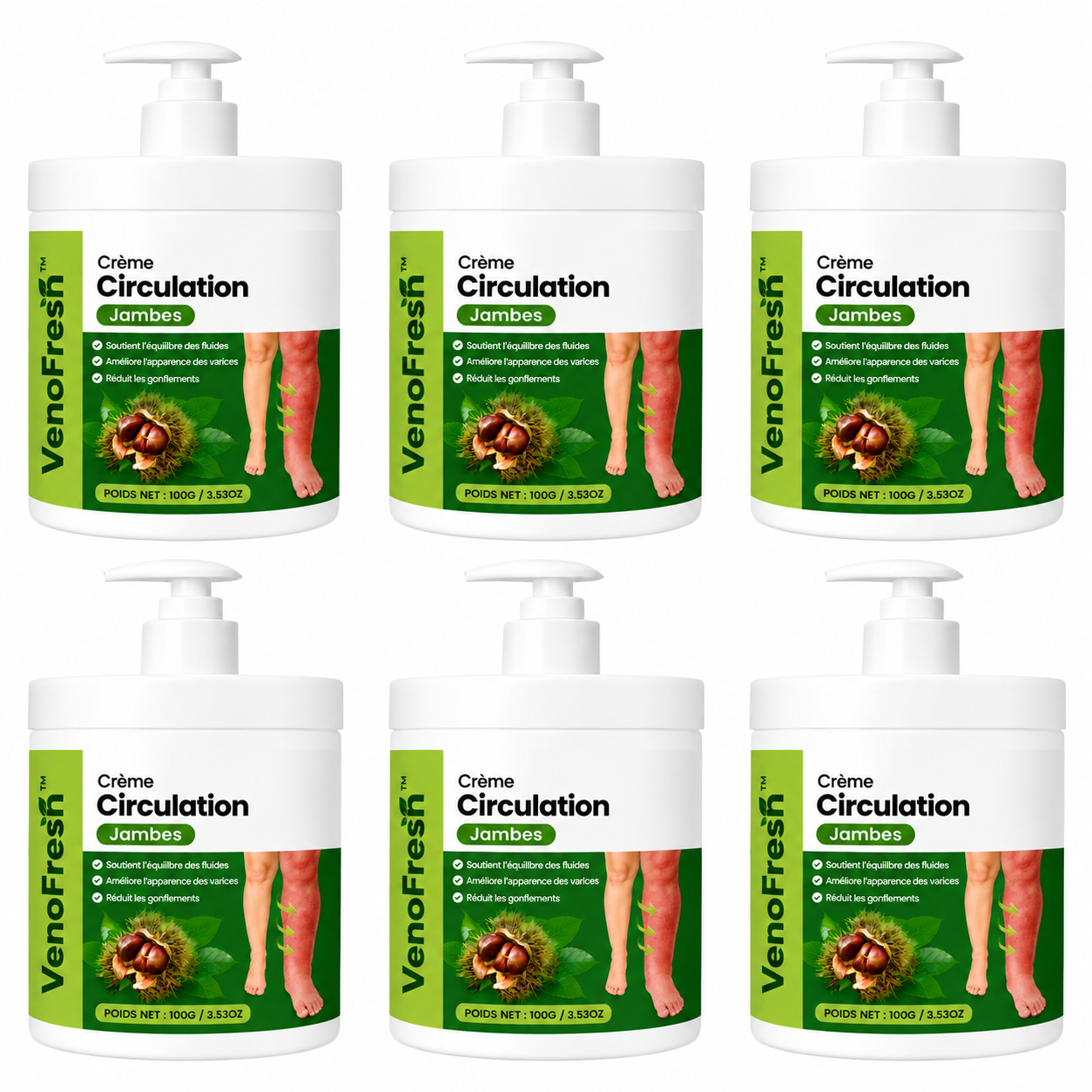 VenoFresh™ Crème Circulation Jambes | Dégonflez jambes lourdes, varices et chevilles en 48h !