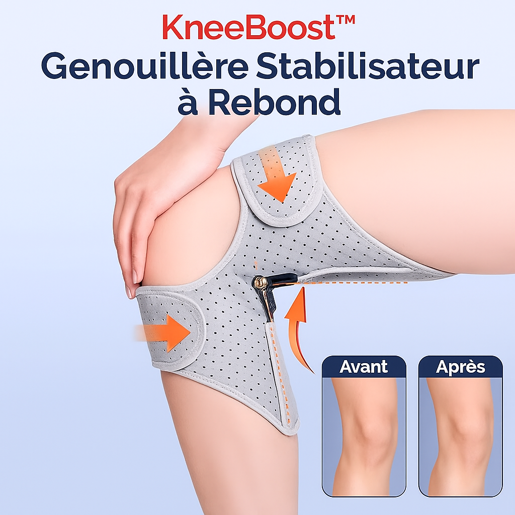 KneeBoost™ Genouillère Stabilisateur à Rebond | Renforce, stabilise et soulage vos genoux en un instant!
