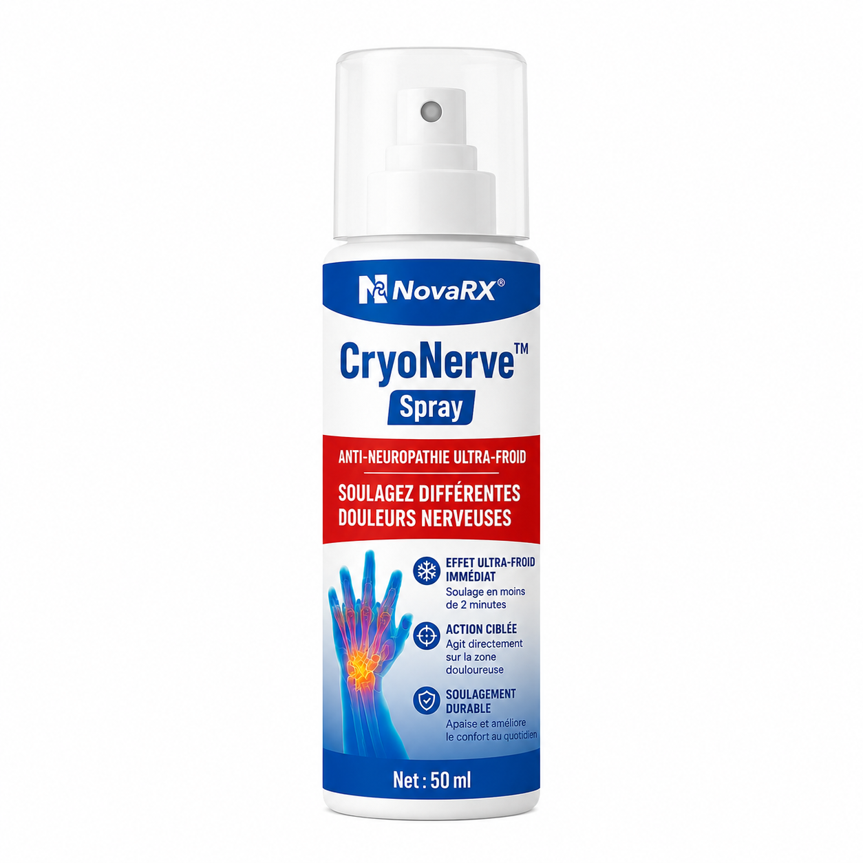CryoNerve™ Spray Anti-Neuropathie Ultra-Froid | Stoppe les douleurs nerveuses en moins de 2 minutes!