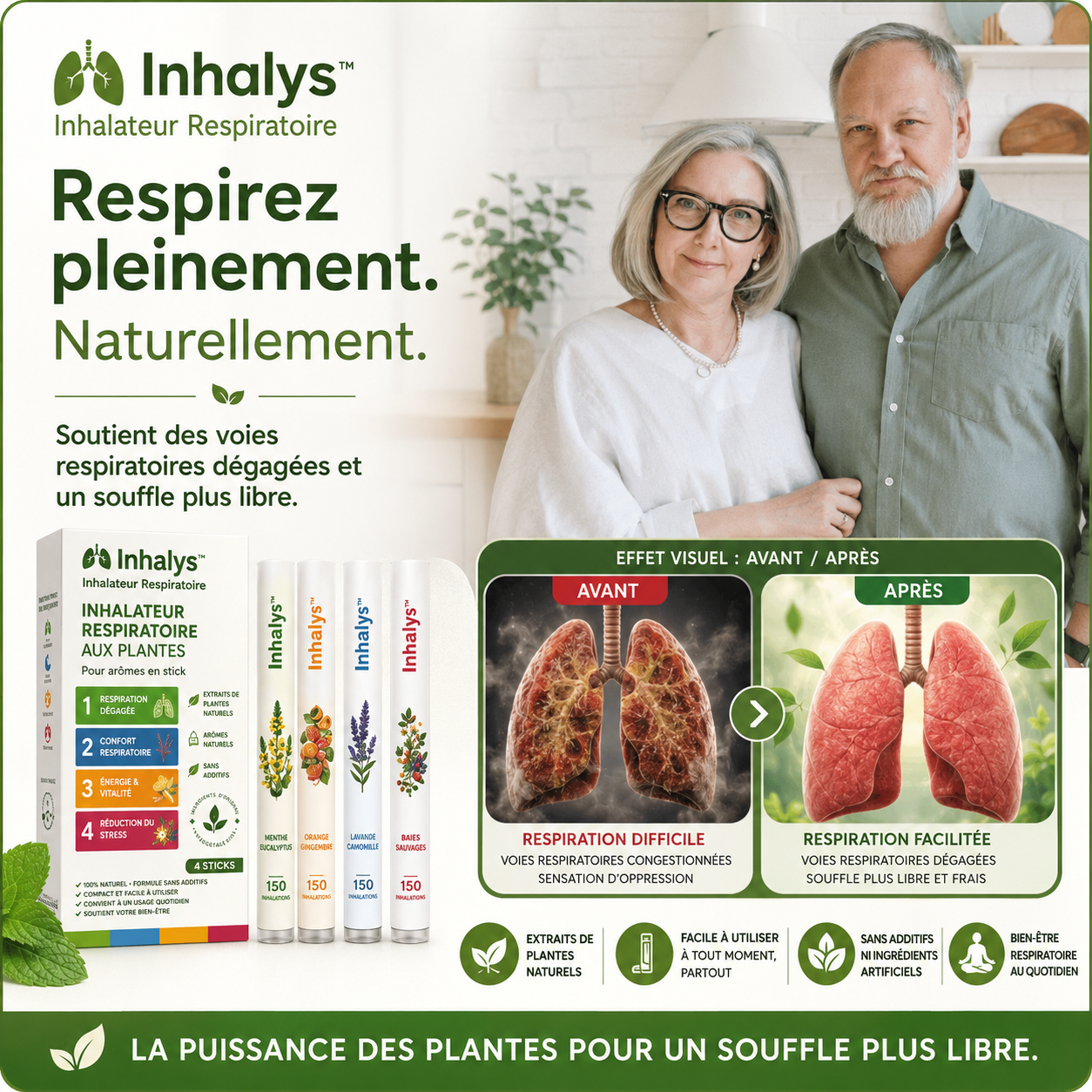 Inhalys™ Inhalateur Respiratoire | Restaure une respiration 95% plus facile en 5 jours !