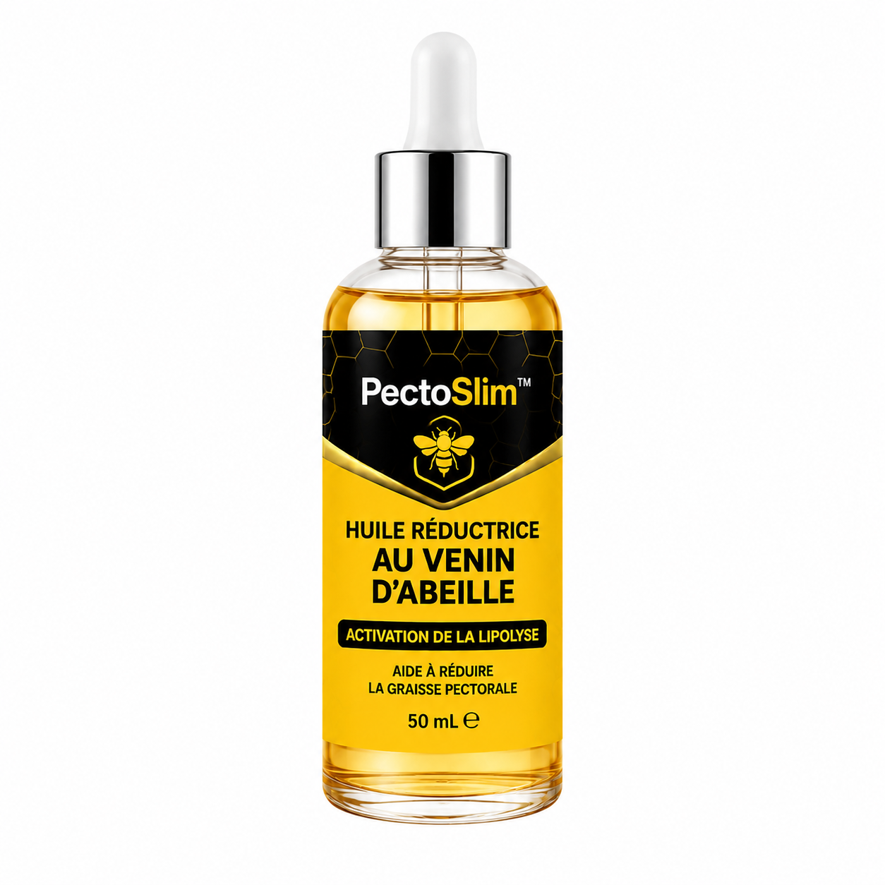 PectoSlim™ Huile Réductrice au Venin d’Abeille | Élimine les seins masculins en 7 jours chrono!