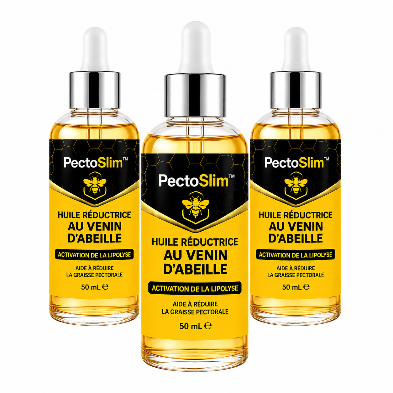 PectoSlim™ Huile Réductrice au Venin d’Abeille | Élimine les seins masculins en 7 jours chrono!