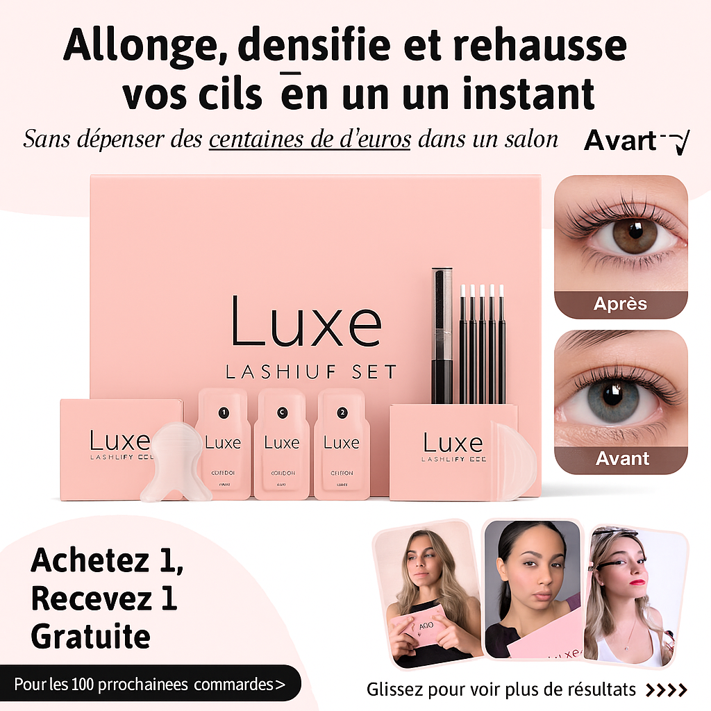 LashUp™ Kit Sérums & Rehaussement Cils | Allonge, densifie et rehausse vos cils en un instant!