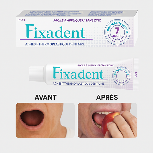 FixaDent™ Adhésif Thermoplastique Dentaire | Maintient vos prothèses en place jusqu’à 4 jours en seulement 5 minutes!