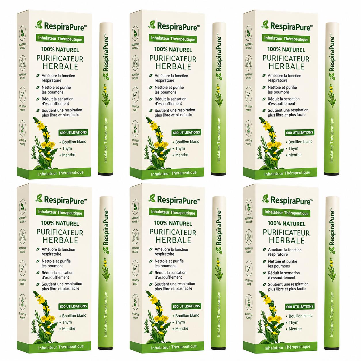 RespiraPure™ Inhalateur Thérapeutique | Débouche vos poumons et stoppe l’essoufflement en 90 secondes!