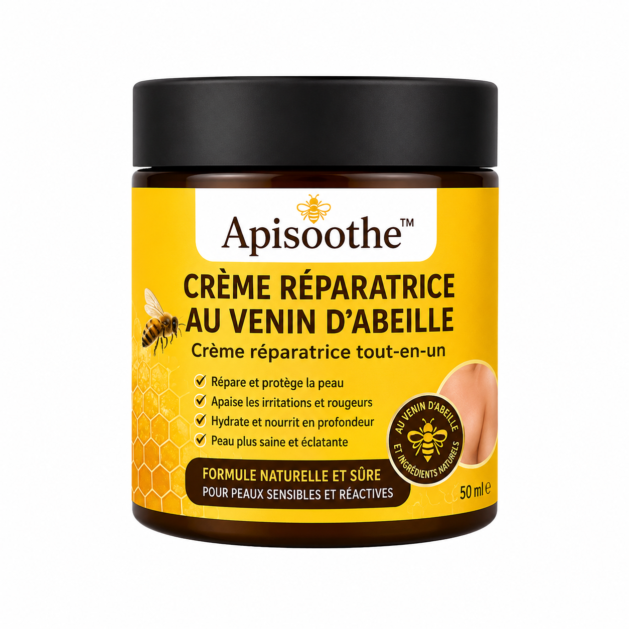 Apisoothe™ Crème Réparatrice au Venin d’Abeille | Élimine eczéma, boutons et rougeurs dès la première application!