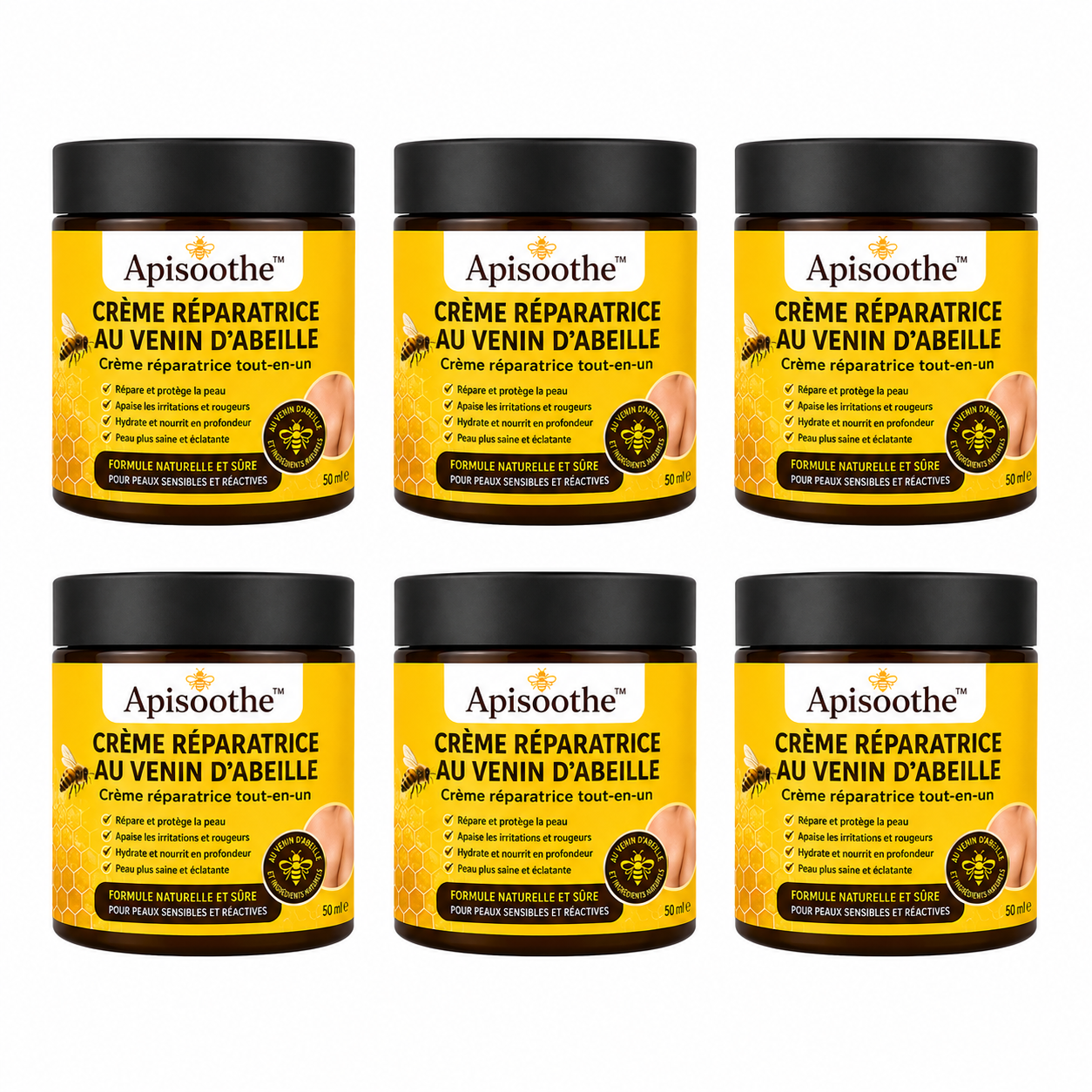 Apisoothe™ Crème Réparatrice au Venin d’Abeille | Élimine eczéma, boutons et rougeurs dès la première application!