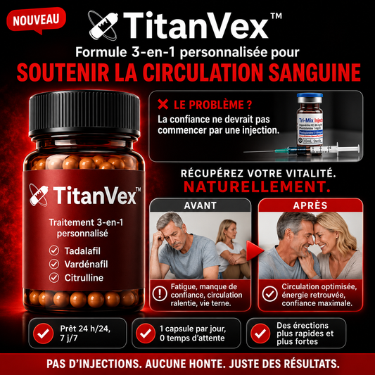 TitanVex™ Gélule Virilité Instantanée | Retrouvez une érection ferme en 5 minutes, sans ordonnance !