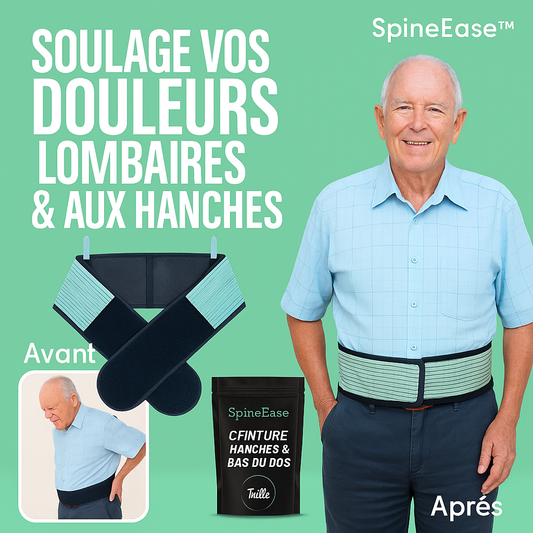 SpineEase™ Ceinture Hanche & Bas du Dos | Soulage la sciatique, les douleurs lombaires et améliore la mobilité en un instant!