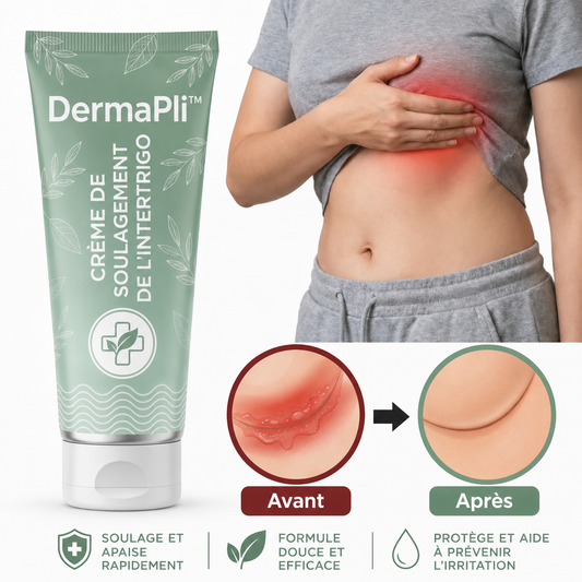 DermaPli™ Crème Apaisante | Traite 99 % des éruptions cutanées dans les plis dès la première application !