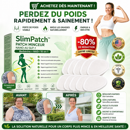 SlimPatch™ Patch Minceur Nano au GLP-1 | Perdez jusqu’à 7 kg en 7 jours sans régime ni effort !