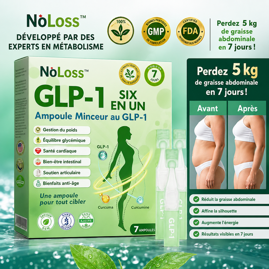NoLoss™ Ampoule Minceur au GLP‑1 | Perdez 5 kg de graisse abdominale en 7 jours!