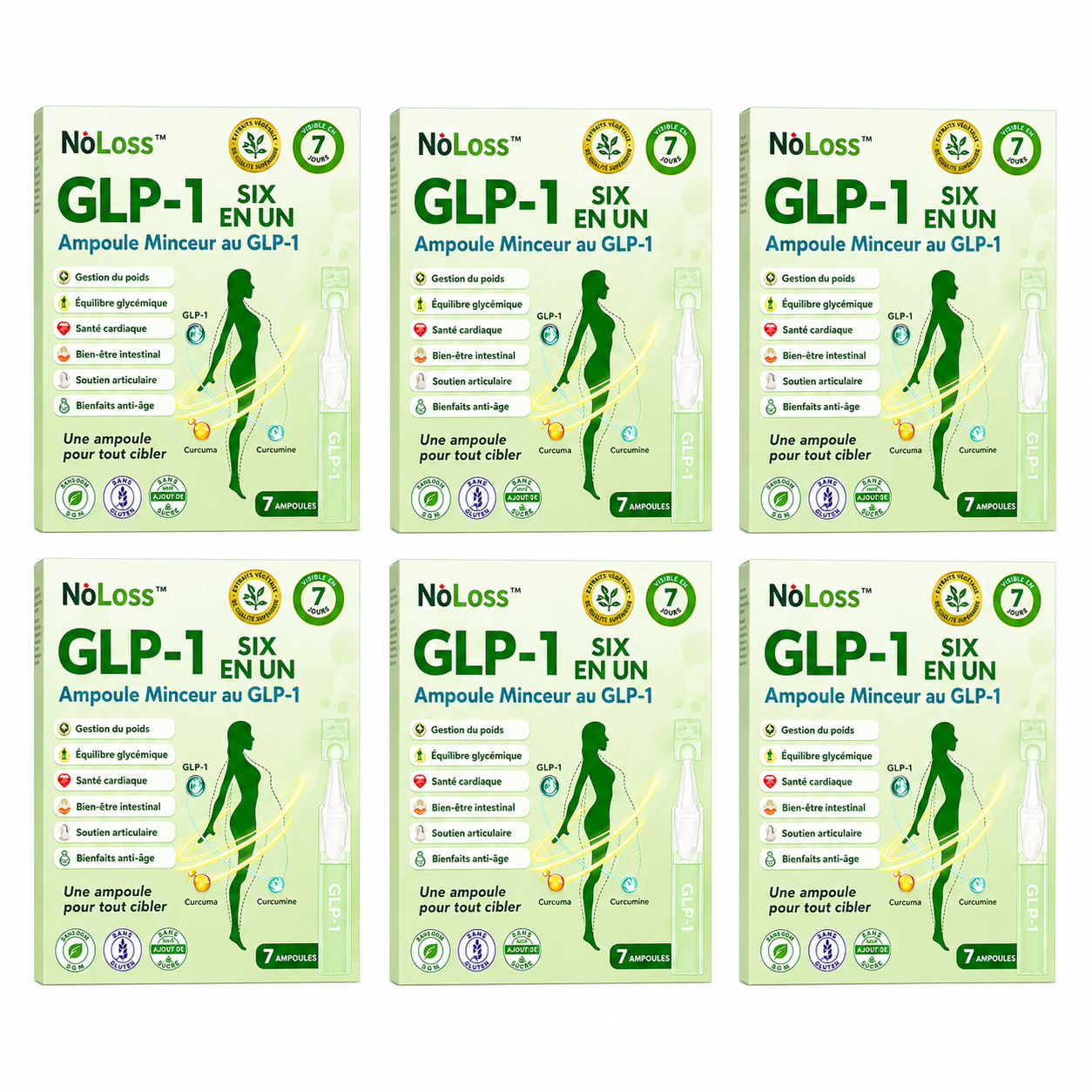 NoLoss™ Ampoule Minceur au GLP‑1 | Perdez 5 kg de graisse abdominale en 7 jours!
