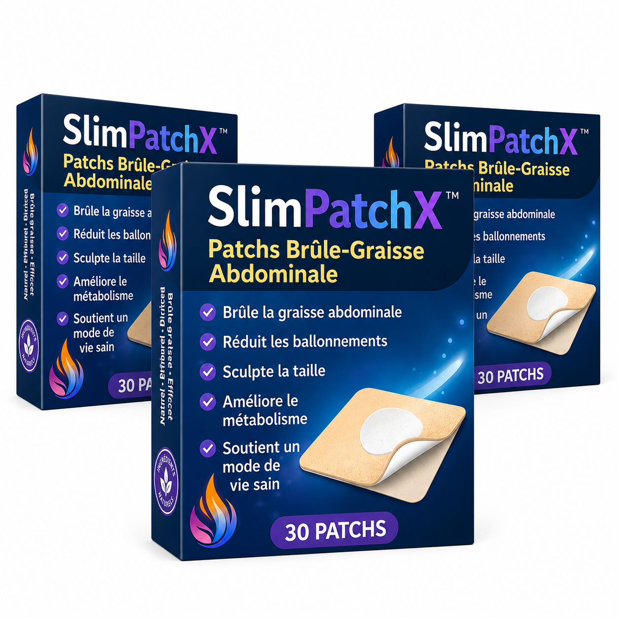 SlimPatchX™ Patchs Brûle-Graisse Abdominale | Perdez jusqu’à 3,2 kg en seulement 5 jours !