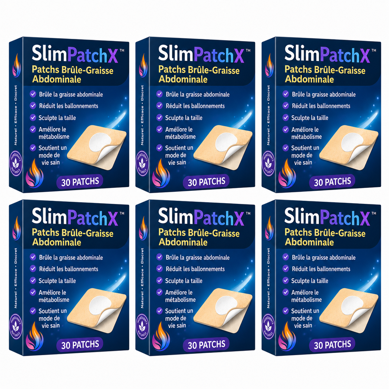 SlimPatchX™ Patchs Brûle-Graisse Abdominale | Perdez jusqu’à 3,2 kg en seulement 5 jours !