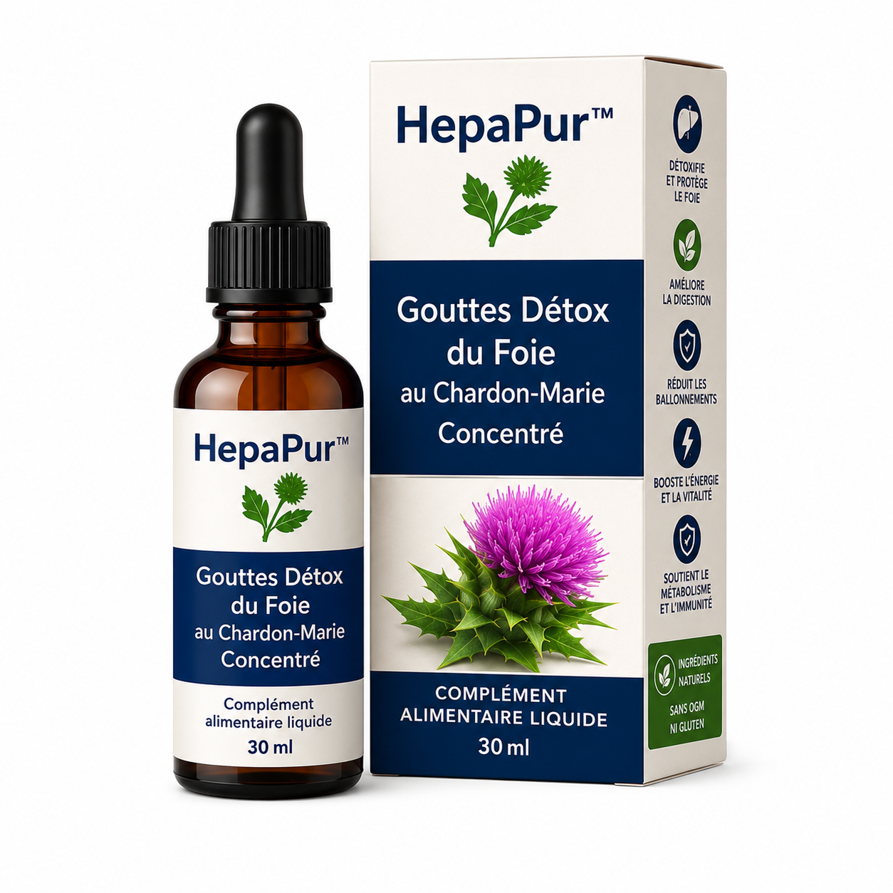HepaPur™ Gouttes Détox du Foie au Chardon-Marie Concentré | Nettoyez votre foie et perdez 5 kg en seulement 7 jours !