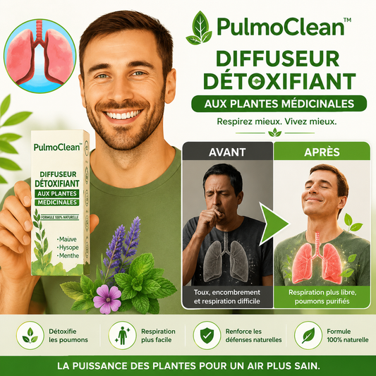 PulmoClean™ Diffuseur Détoxifiant aux Plantes Médicinales | Débouche les poumons et élimine 90 % du mucus en 5 minutes!
